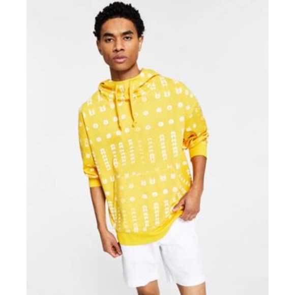 INC International Concepts Men's Spicy Mustard Yellow Marvin Dye Hoodie, Size XL
